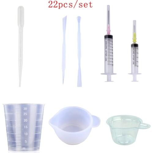 Epoxy Mold DIY Tools Resin Mold Jewelry Tools Kit Measure Cup Dropper Stirring Rod Tools Plastic Dispenser Cup Making