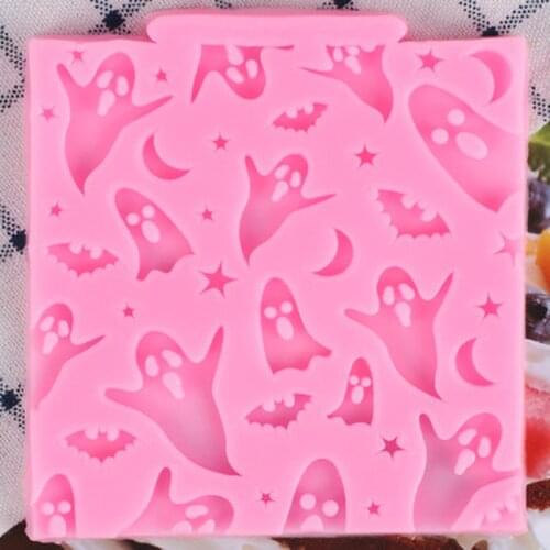 Halloween Ghosts Moon Star Silicone Mold Cake Border Cupcake Fondant Cake Candy Clay Chocolat cookies Moulds