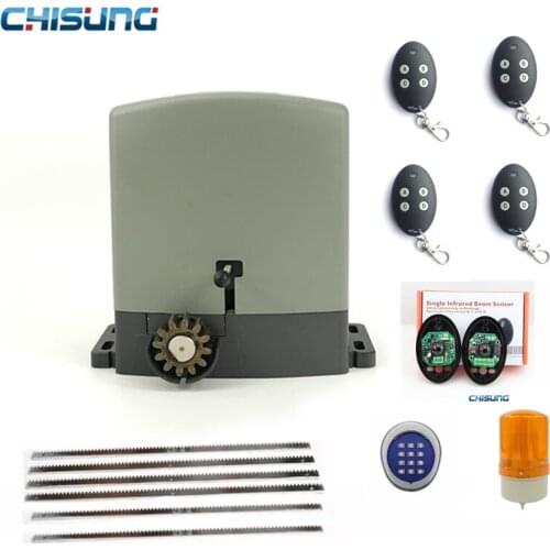 Good quality 500KGS DC 12V sliding gate opener mechanism with 6 meters gear rack and remote control slide gate operator