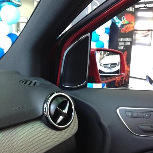 ABS Chrome Car Door Speaker Frame Decoration Trim Sticker For Mercedes Benz B Class B200 B260 2012-2016 Auto Styling Accessories