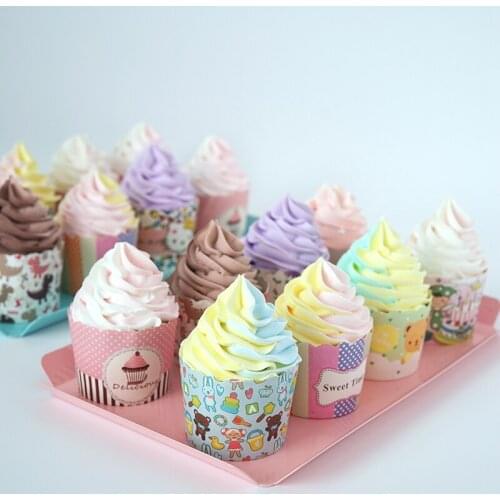 Artificial cartoon cupcake mold 10cm height clay cute dessert decorating for showcase photography props cake food store