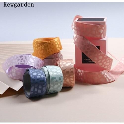 Kewgarden DIY Make Hairbow tie Accessories Gift Packing Handmade Tape Sewing Crafts 1" 1.5" 25mm 38mm Leopard Ribbon 10 Yards