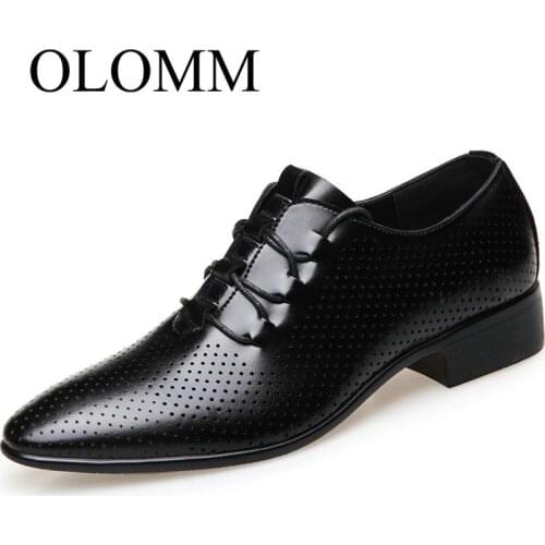 OLOMM 2019 summer new shoes mens business casual shoes hollow single shoes mens shoes DD-54
