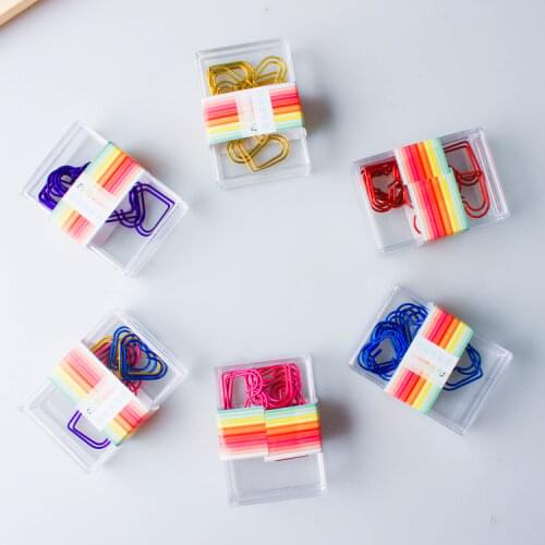 Love Heart Shaped Paper Clip Metal Cute Bookmark Lovely Heart-shaped Paper Clip Pins Cute Paper Clips Decorative Heart Clips