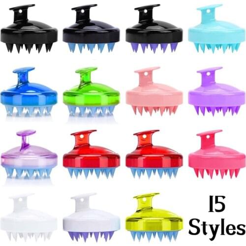 Mini Scalp Massager Clean Brush Dandruff Silicone Wet Dry Home Shampoo Scrubbing Head Hair Care Cleaning Tool Bathroom
