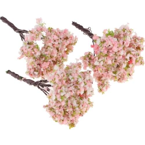 3PCS Mini Flower Tree Plants Miniature Fairy House Dollhouse Garden DIY Micro Bonsai Decoration
