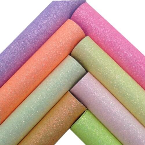 Neon Colors Fine Glitter Faux Vinyl Fabric with Knited Backing Glitter Leather Sheets For Earrings Bows DIY 21X29CM GM2373A