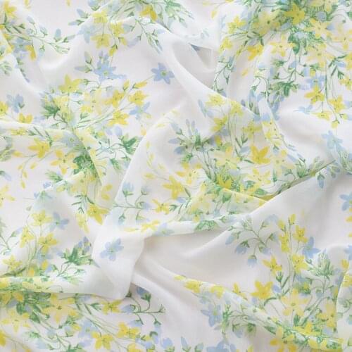NEW fashion floral printed chiffon fabric soft comfortable clothing tissue for DIY women dress scarf patchwork upholstery