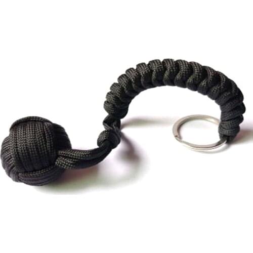 Outdoor Sports Equipment Monkey Fist Round Umbrella Rope Key Ring Pendant 7 Core Self-defense Ball Key Accessories Crafts