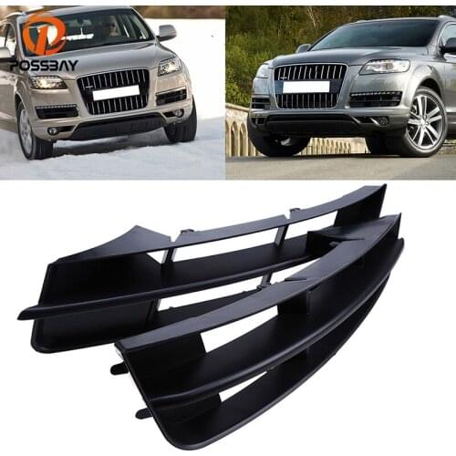 POSSBAY Car Front Fog Lights Grille Lower Bumper Foglamp Grills Cover for Audi Q7 MK1 2010 2011 2012 2013 2014 2015 Facelift