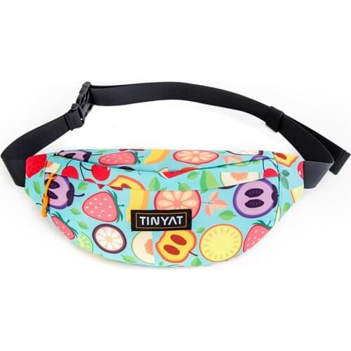 TINYAT New Colorful Waist Bag For Men Women Fanny Pack 3d Printing Mobile Phone Bag Outdoor Running Banana Belt Bag Male Pochete