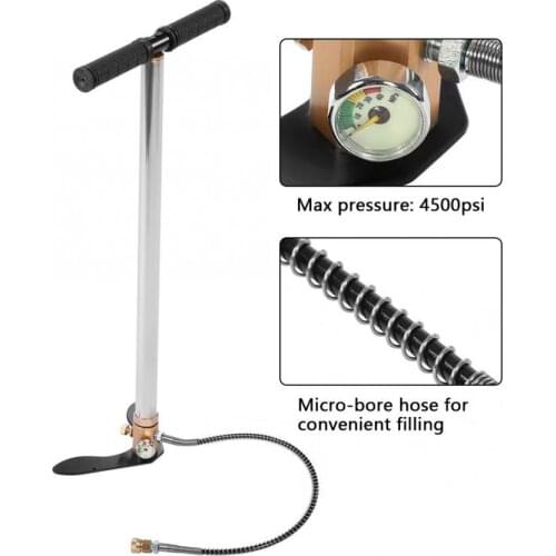 Hand Pump 4500psi Auto Motorcycle High Pressure Tire Inflator Air Cycling Hand Pump Inflatable Pump