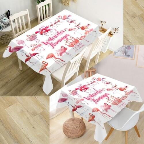 Farmhouse Style Flamingo Tablecloth Waterproof Oxford Fabric Square/Rectangular Tablecloth For Wedding Table Cloth TV Covers