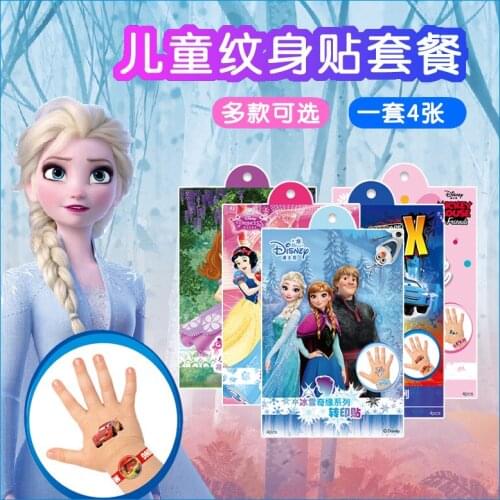 Disney Toy Story Stitch frozen kids Temporary Tattoo Body Art Flash Tattoo Stickers Princess Waterproof Styling Sticker gift box
