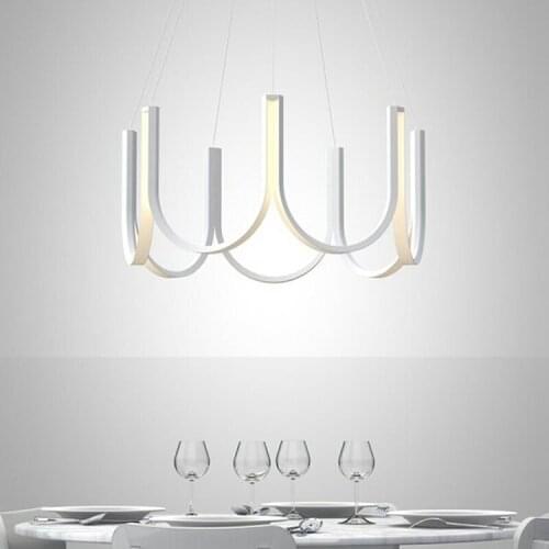 New LED Chandelier Lighting For Restaurant Modern Minimalist Creative Living Room Clothing Store Hotel U Shaped Lamp Fixture