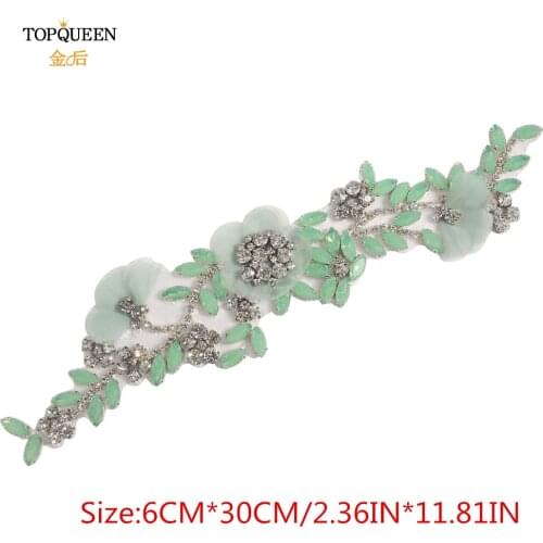 TOPQUEEN (1PC) Mix Style Rhinestone Appliques For Wedding Belt Luxurious Shoes Jacket Jewelry DIY Sew On Diamond Appliques