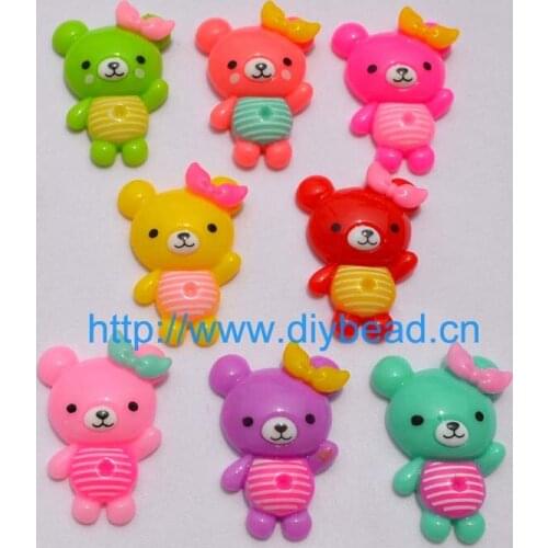 20pcs/lot Cellphone Decoration Department Mix Color,Cartoon Bears 35*25MM Resin Accessory