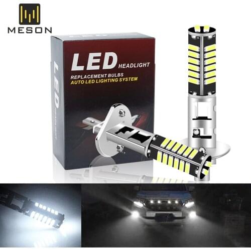 1Set H1 H3 LED Car Fog Light 2070 Led 26Smd 6600 LM Super Bright Running Lights Automatic Plug and Play Bulb 12VCar lamps