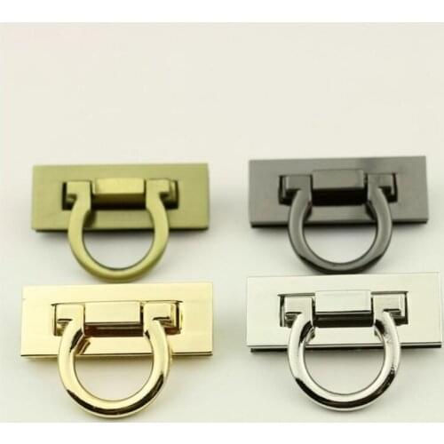 10 Pieces Luggage hardware accessories golden die-casting twist mortise lock square bag handbag lock buckle hardware accessories