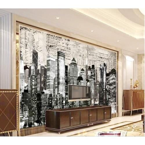 3d wallpaper custom photo mural City night scene restoring ancient tv background wall 3d wall mural wall paper for living room