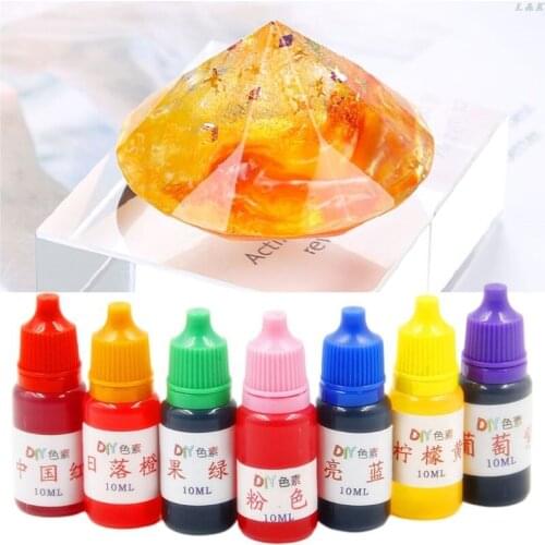 7 Pcs/set 10ml Food Grade Dyeing Pigment Slime Crystal Mud Colorant Epoxy Crystal DIY Hand-Made Jewelry Accessories