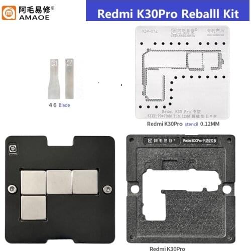 Amao K3P-012 BGA Reball Kit For Redmi K30Pro Motherboard Middle Layer Reballing Repair Tool With Magnetic Positioning Kit