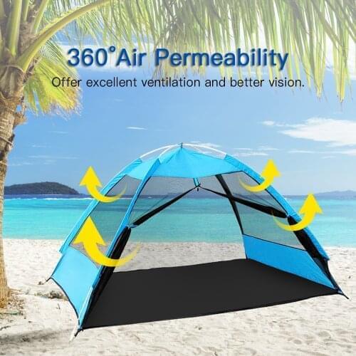 Outdoor Automatic Tent Instant Pop up Camping Tent Portable Travel Beach Tent Anti UV Shelter Fishing Hiking Picnic Silver