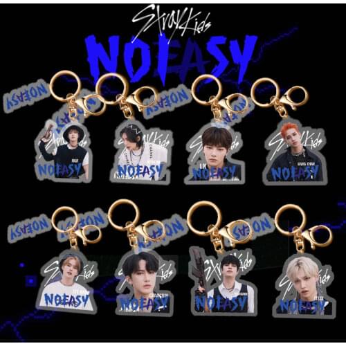 Kpop Keychains Stray Kids New Album NOEASY Keyring for Keys Bags Key Chain Charms Korean Fashion Idol Boys Accessories Fans Gift