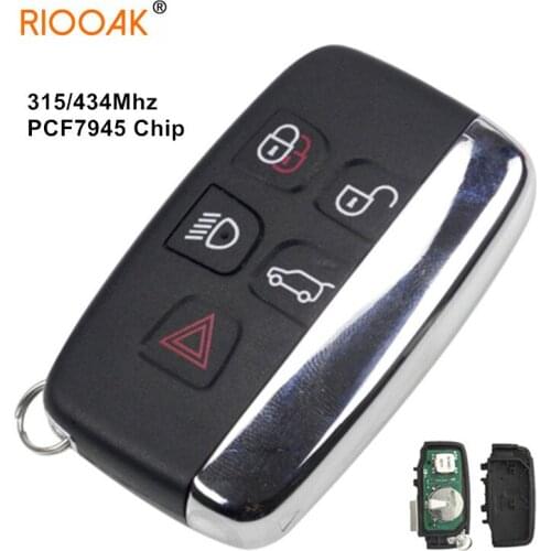 434/315mhz PCF7945 Chip Auto Key Smart Car Key 5 Buttons Remote Control Key for Range Rover Sport Evoque