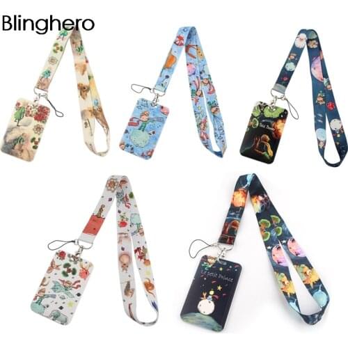 BH1361 Blinghero Cartoon Little Prince Work Card Holders With Lanyard Fruits Credit Card Bus Holder Identity With Neck Strap