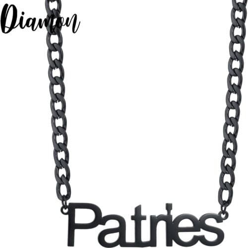 Diamon New 2020 Customized Stainless Steel Name Letter Black Cool Choker Cuba NK Chain Necklace Handsom Pendant Nameplate Gift