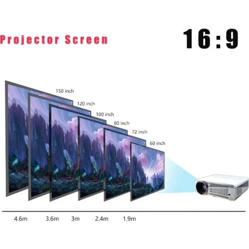 High Brightness Reflective Projector Screen 60/72/84/100/120/150 inch 16:9 Polyester fiber Cloth Anti-Crease Projection Screen