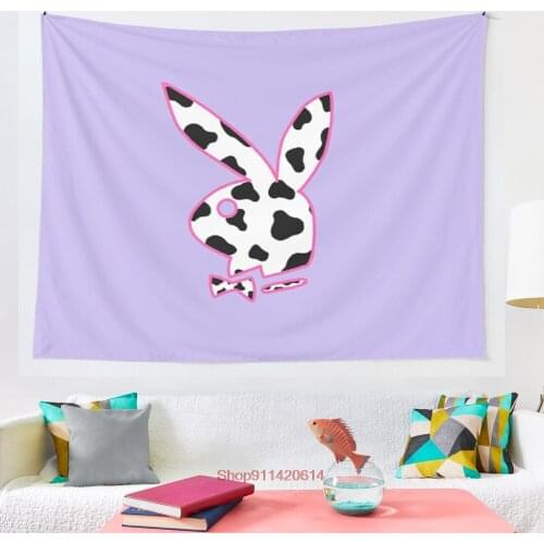 Cow print bunny 90s tapestry Art Tapestry Ins Tapestry Household Bedside Decoration Cloth Hanging Tapiz