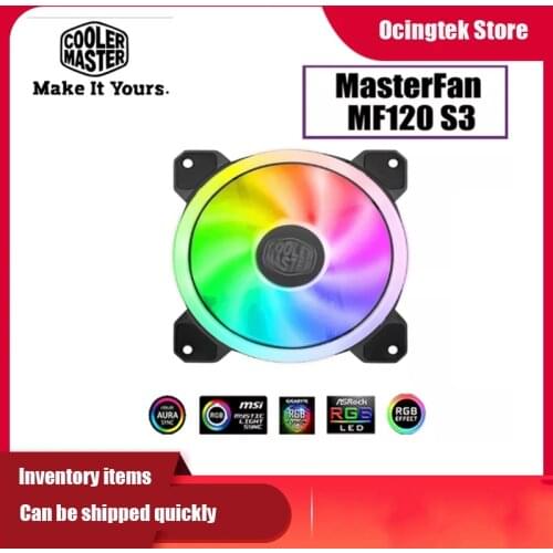 Cooler Master MF120 S3 Case Fan 12CM Dual Aperture 5V 3Pin Addressable ARGB Lighting CPU Cooling PWM Fan Silent MASTERFAN