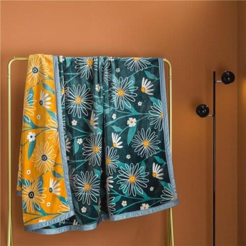 Little daisy AB Side Compound velvet Throw Blanket Milk Velvet Fabric Bedding Quilt for Bed Soft Breathable Comforter 2020 New