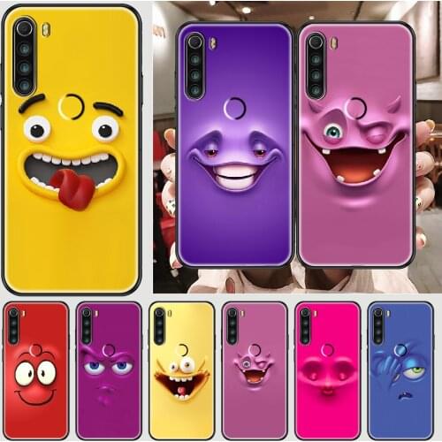 Cartoon funny face Phone case For Xiaomi Redmi Note 7 7A 8 8T 9 9A 9S K30 Pro Ultra black art funda silicone coque luxury Etui