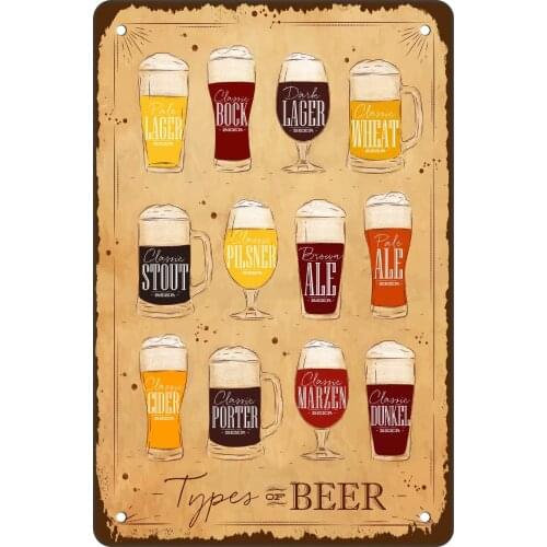 Crapopo Beer Bar Wall Decorative Tin Sign,Vintage Novelty Types of Beer Decor for Cafe Bar Pub Art,Gift for Men -Types of Beer