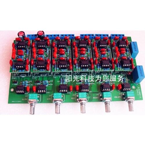 NEW Dual Channel Preamp Linkwitz-Riley Filter 4 Ways Frequency Divider Board 72hz-7230hz Crossover-point Adjustable 12V DC