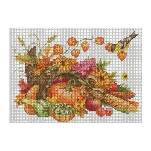 Autumn Harvest 48-37 cross stitch kits single color simple aida fabric white canvas cotton thread embroidery