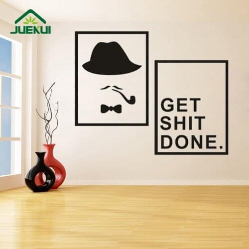 Get Shit Done Minimalist Style Wall Stickers for Living Room Vinyl Removable Wall Decals Decoration Bedroom Murals K395