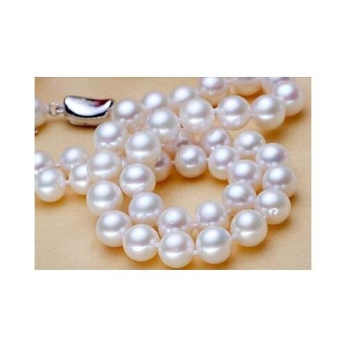 Amazing natural round 10-11mm genuine south seas white pearl necklace 17inch