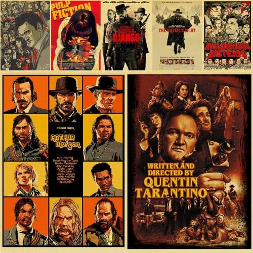 Quentin Tarantino series movie vintage poster kraft paper high quality print wall art painting home decor