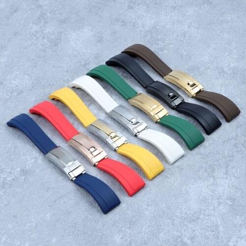20mm 21mm nature Rubber Silicone Watch band Buckle Watchband for Role strap Daytona Submariner DEEPSEA GMT SEAMARSTER OYSTERFLEX