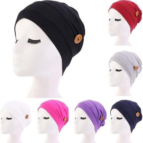 Multicolor Muslim Turban Caps For Women Fashion Button Linen Inner Hijab Cap Wrap Head Scarf Hijabs Bonnet Ready To Wear