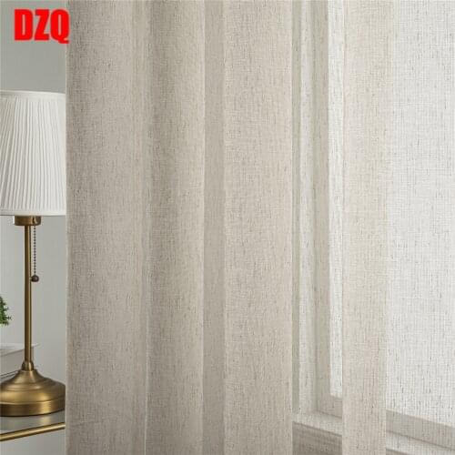 Modern Solid White Linen Tulle Curtains for Living Room Kitchen Window Treatments Sheer Curtain Bedroom Home Decor