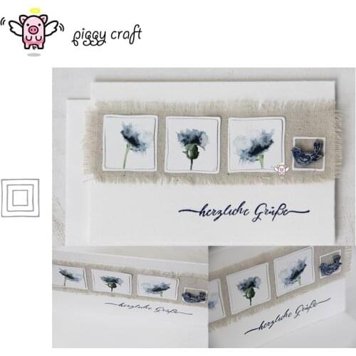 Piggy Craft metal cutting dies cut die mold 3Pcs Square frame Scrapbook paper craft album card punch knife art cutter die
