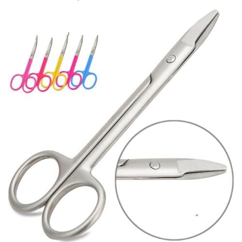 Stainless Steel Eyebrow Trimmer Scissor Bend Head Eyebrow Trimmer Nose Hair Trimming Scissor Beauty Tools Tailor Scissor E1178
