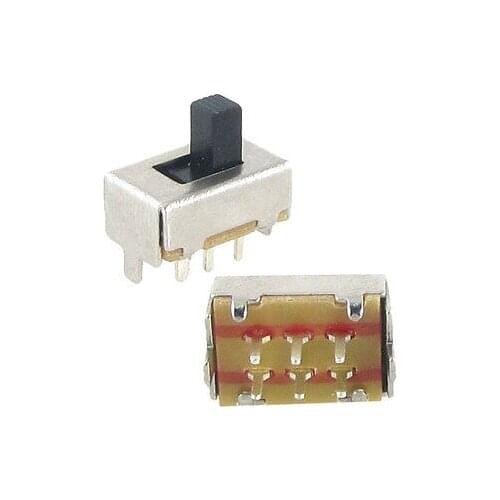 50 Pcs x PCB DC 50V 0.5A 2 Position DPDT 2P2T Vertical Slide Switch 6 Pin DIP DIY