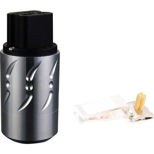 Viborg VF521R Pure Copper Rhodium plated Aluminium Alloy AC Audio Power IEC Connector Plug for 8MM Cable Wire