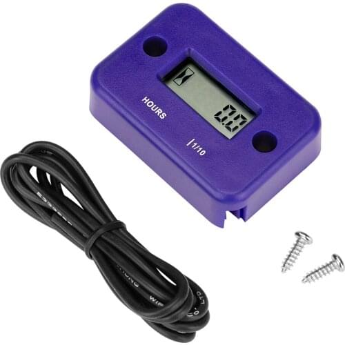 Waterproof Engine Hour Meter LCD Display Motorcycle Inductive Digital Time Gauge For ATV Boat Offroad Gasoline Generator Motor